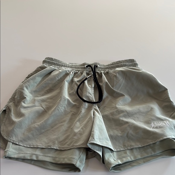 Sporty & Rich LIKE NEW SR Runner Drawstring Shorts - Picture 3 of 4